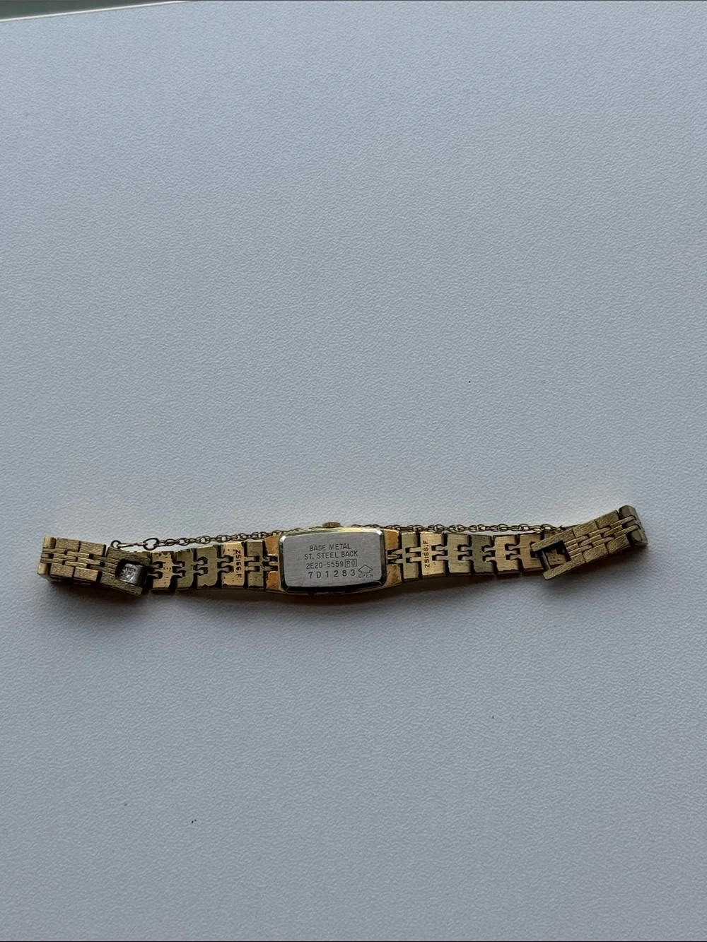 Seiko Gold-Tone Rectangular Bracelet Watch Needs Battery